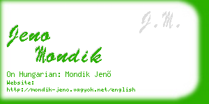 jeno mondik business card